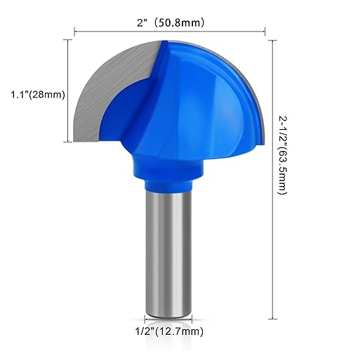 Miniatura 2 de ASNOMY Broca de enrutador de caja de núcleo de 2 pulgadas de diámetro de corte, brocas de enrutador de caja de punta redonda de 12 pulgada - Brocas