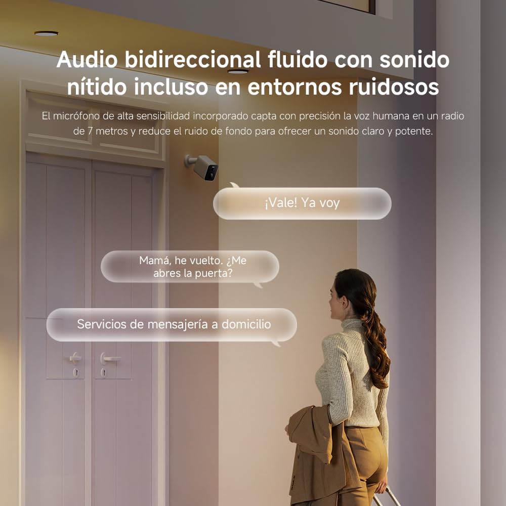 XIAOMI Outdoor Camera BW300, Cámara Exterior con batería de Larga duración, resolución 2k, IP67, Nocturna a Color, 130º, Blanco