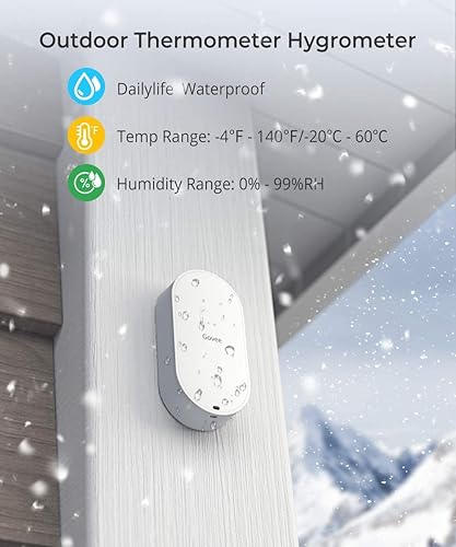 Miniatura 3 de Govee  Termómetro higrómetro WiFi con alertas de aplicación para invernadero sótano hogar 1 sensor 1 portal de enlace solo admite WiFi 24G