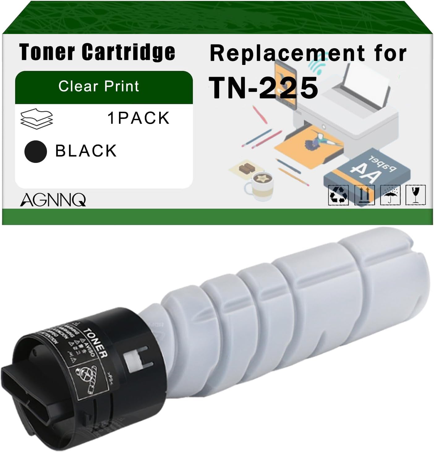 Compatible for Konica Minolta TN-225 Toner Cartridge bizhub 226i 246i 266i 306i Printers, High Yield 12000 Pages Bright Clear Colors (1 Pack Black)