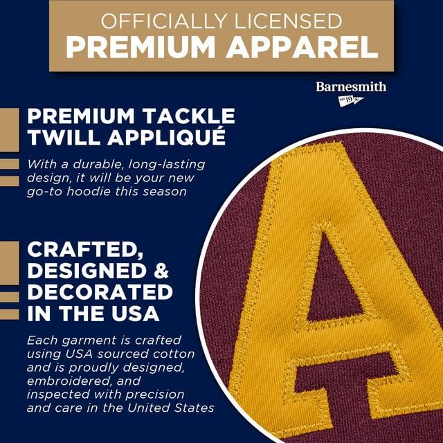 Barnesmith NCAA Unisex Hooded Sweatshirt, Veritas Logo in Tackle Twill Applique - Image 4