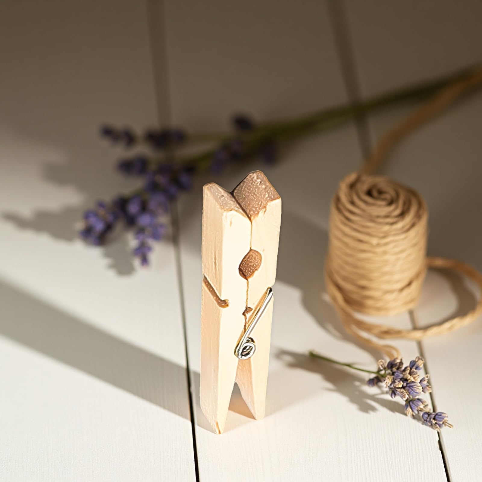 100 STK. Holz-Wäscheklammern mit Canvas-Wäschebeutel, Aufbewahrungsbeutel mit Aufhängehaken, Holzklammern mit Feder für die Wäsche, praktisch für Ordnung und platzsparende Aufbewahrung