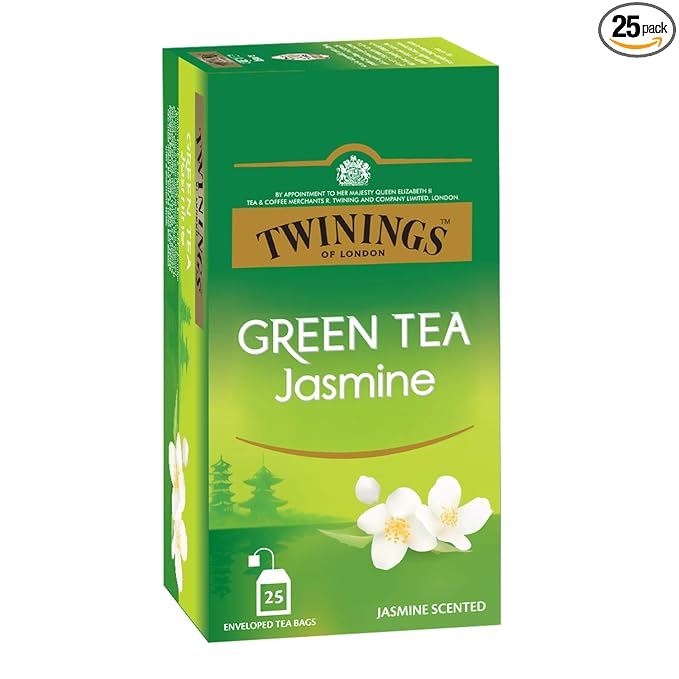 Twinings Green Tea Jasmine, 25 Teabags, Green Tea, Pure Elegance, Smooth and Floral