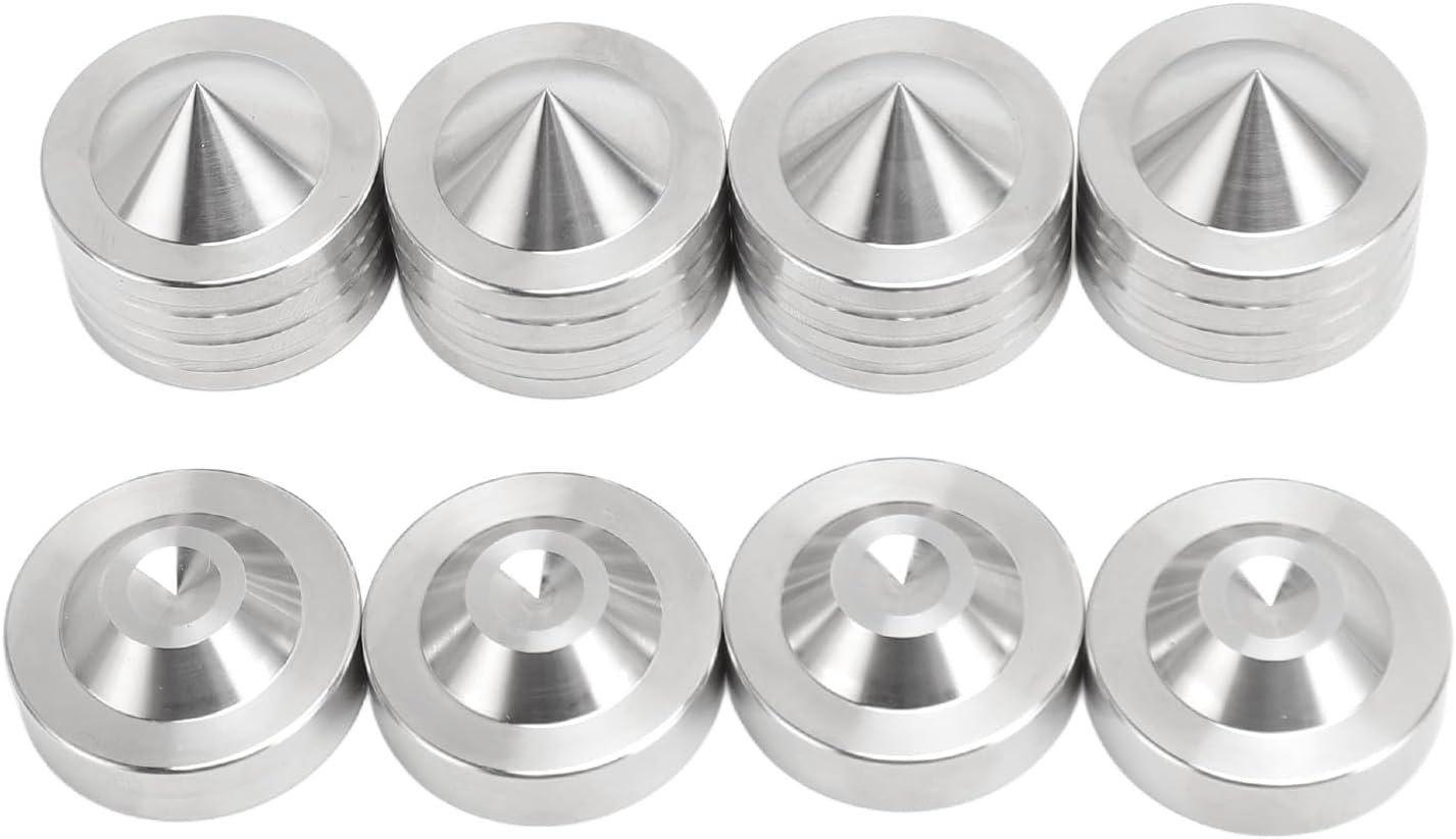 ZJchao Speaker Spike Isolation Feet Pad Aluminum Alloy Shock Absorption HiFi Speaker Spike Pads CD DVD Player Electronic Tube Power Amplifiers Speaker Silver