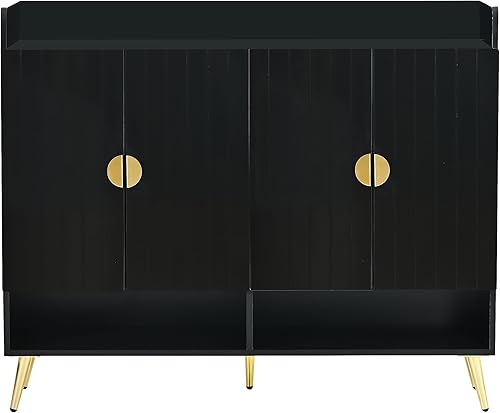 Miniatura 6 de LZ LEISURE ZONE Zapatero de 11 niveles con puertas para entrada, zapatero moderno de madera con estantes ajustables, organizador de zapatos