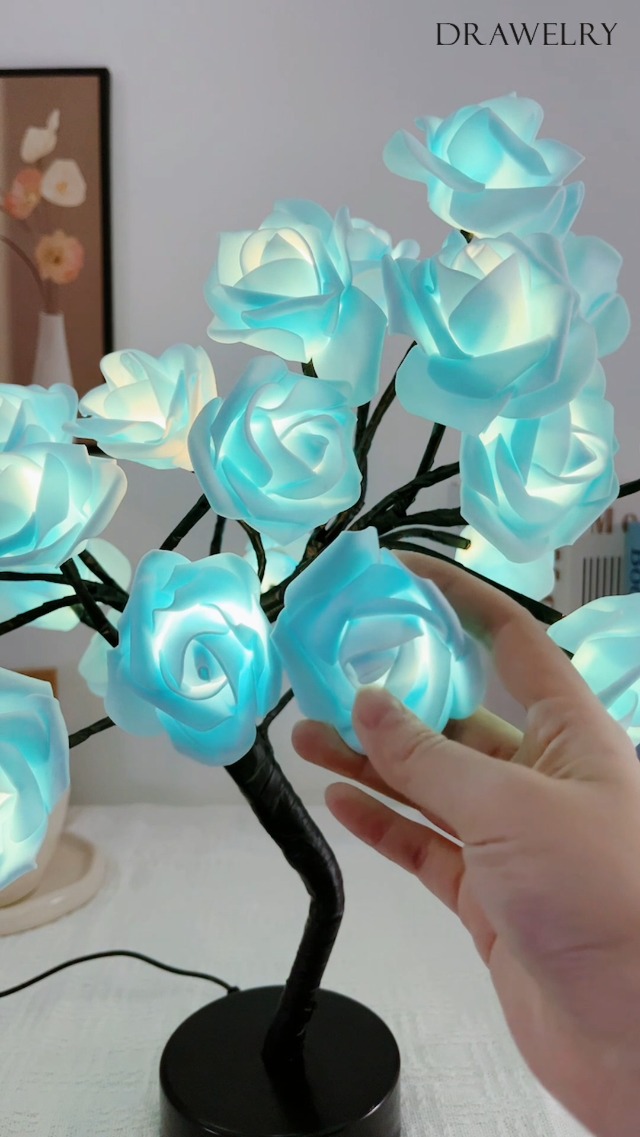 Drawelry Rose Flower Tree Lamp - LED Rose Tree Table Lamp USB