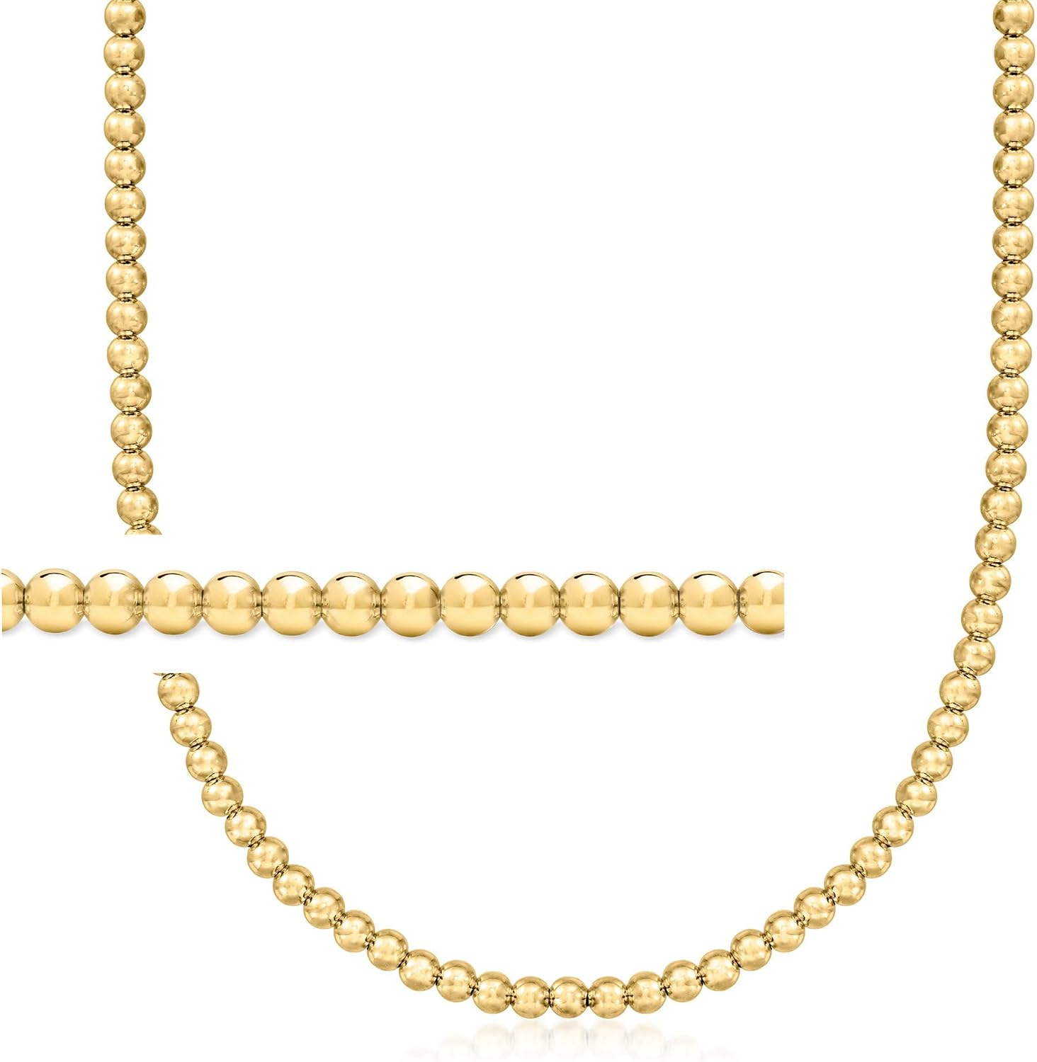 Pure Collection by Ross-Simons Italian 5mm 18kt Gold Over Sterling Bead Necklace