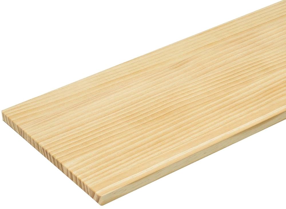 H　ウッドワン　棚板　ニュージーパイン無垢材　ミディアムブラウン色　糸面　YK フリーカット板 巾450mm×奥行300mm×厚12mm,かんたんDIY,棚板