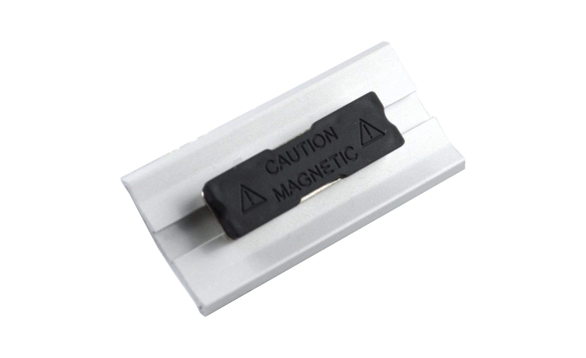 100 Unidades Placas Identificativas Set Completo, Plata Leichtemtall, con Extra Fuerte 3-fach Imán, Moda Arqueado,Aluminio Anodizado,Transparente Protectora,Perforado Láminas de Cartón, Credencial