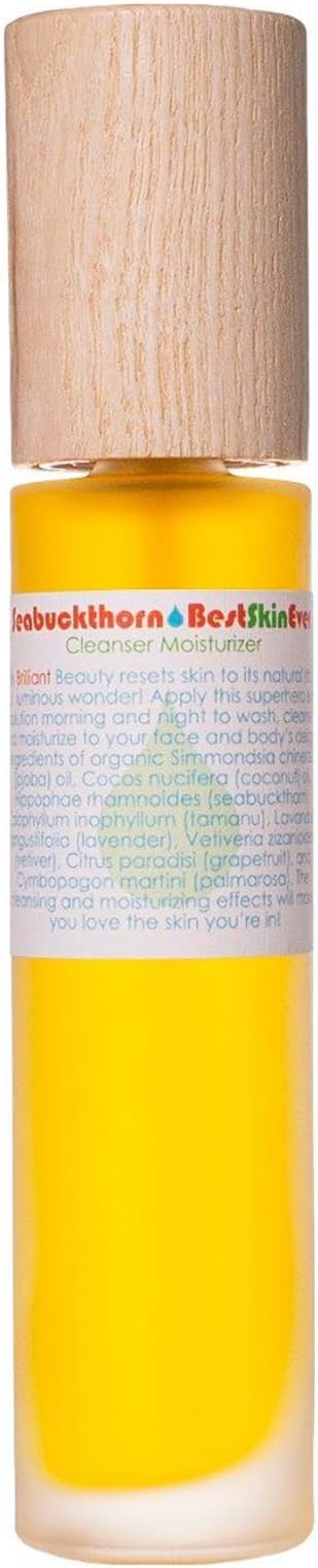 Living Libations - Organic Best Skin Ever All-In-One Facial Cleanser, Exfoliator + Moisturizer | Natural, Wildcrafted, Vegan Clean Beauty (Seabuckthorn, 1.69 oz | 50 ml)