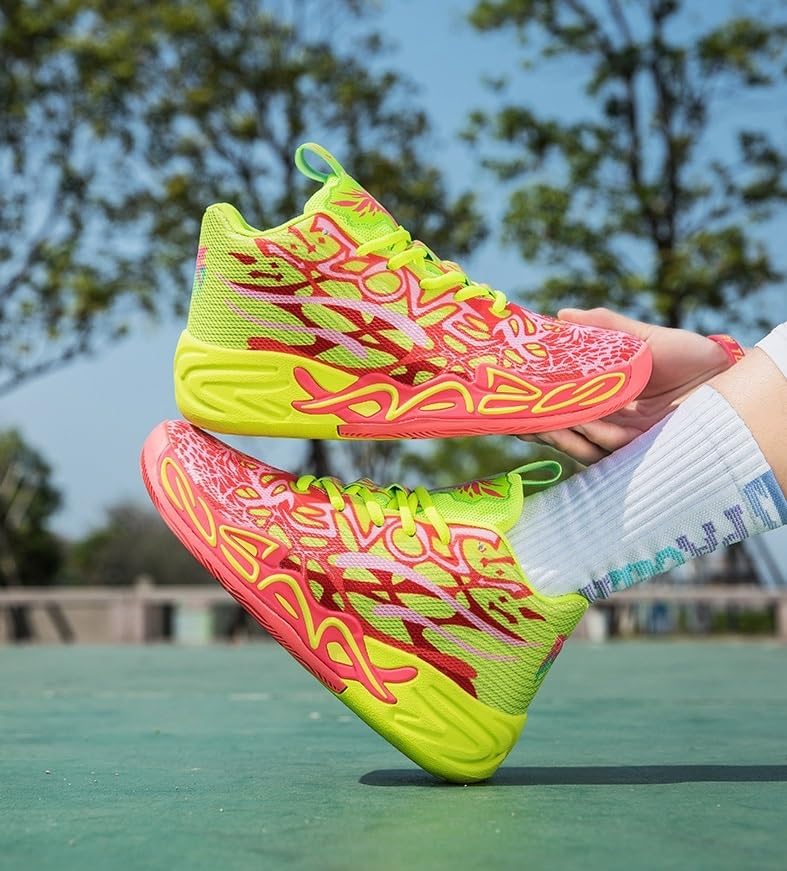 Men's High Top Basketball Shoes with Mesh Breathable Non Slip Fashionable Outdoor Sports Leisure Walking Shoes - Image 4