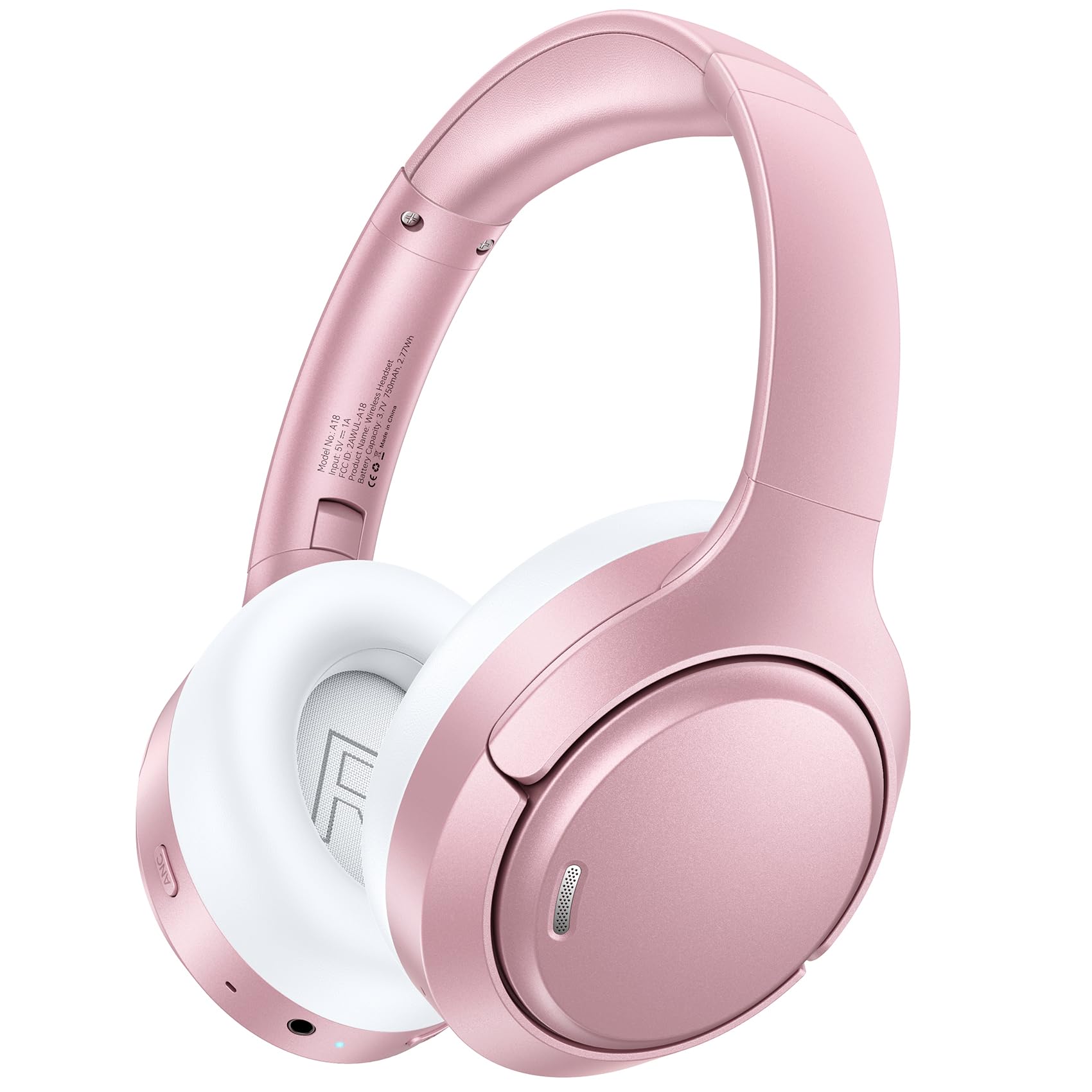 Hybrid Active Noise Cancelling Bluetooth 6.0 Headphones 120H Playtime 6 ENC Clear Call Mic, Over Ear Headphones Wireless with Hi-Res Audio Comfort Earcup Low Latency ANC Headphone for Travel Workout — view 9