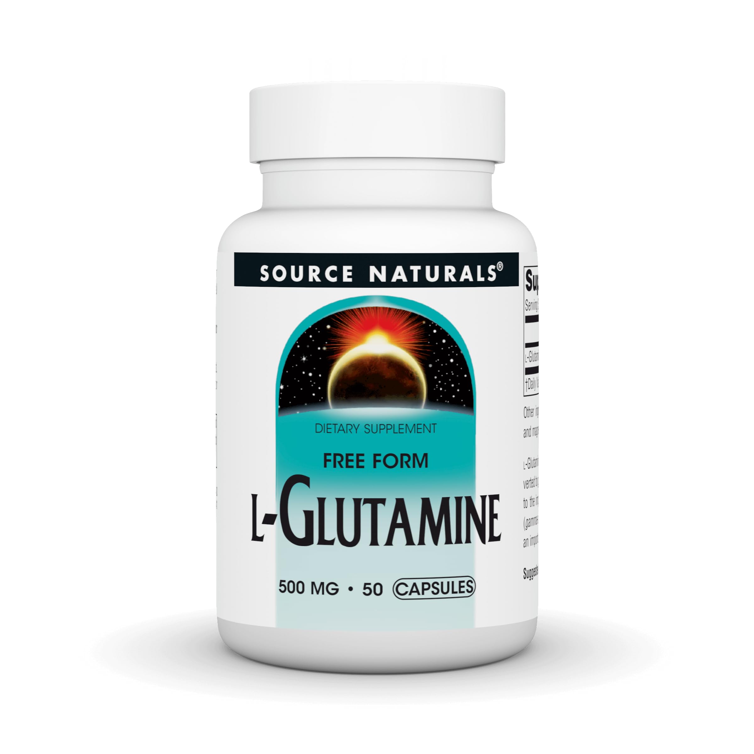 L-Glutamine, Free Form Amino Acid That Supports Metabolic Energy*, 500mg - 50 Capsules