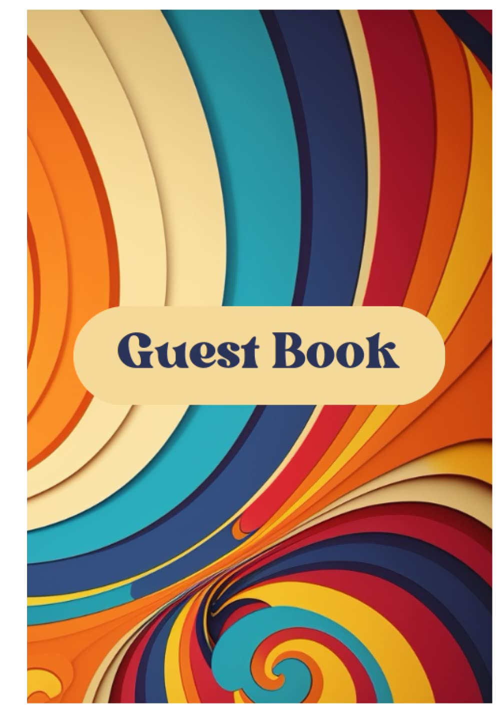 Retro Guest Book With Polaroid Photo Space A Groovy Hardcover Sign in