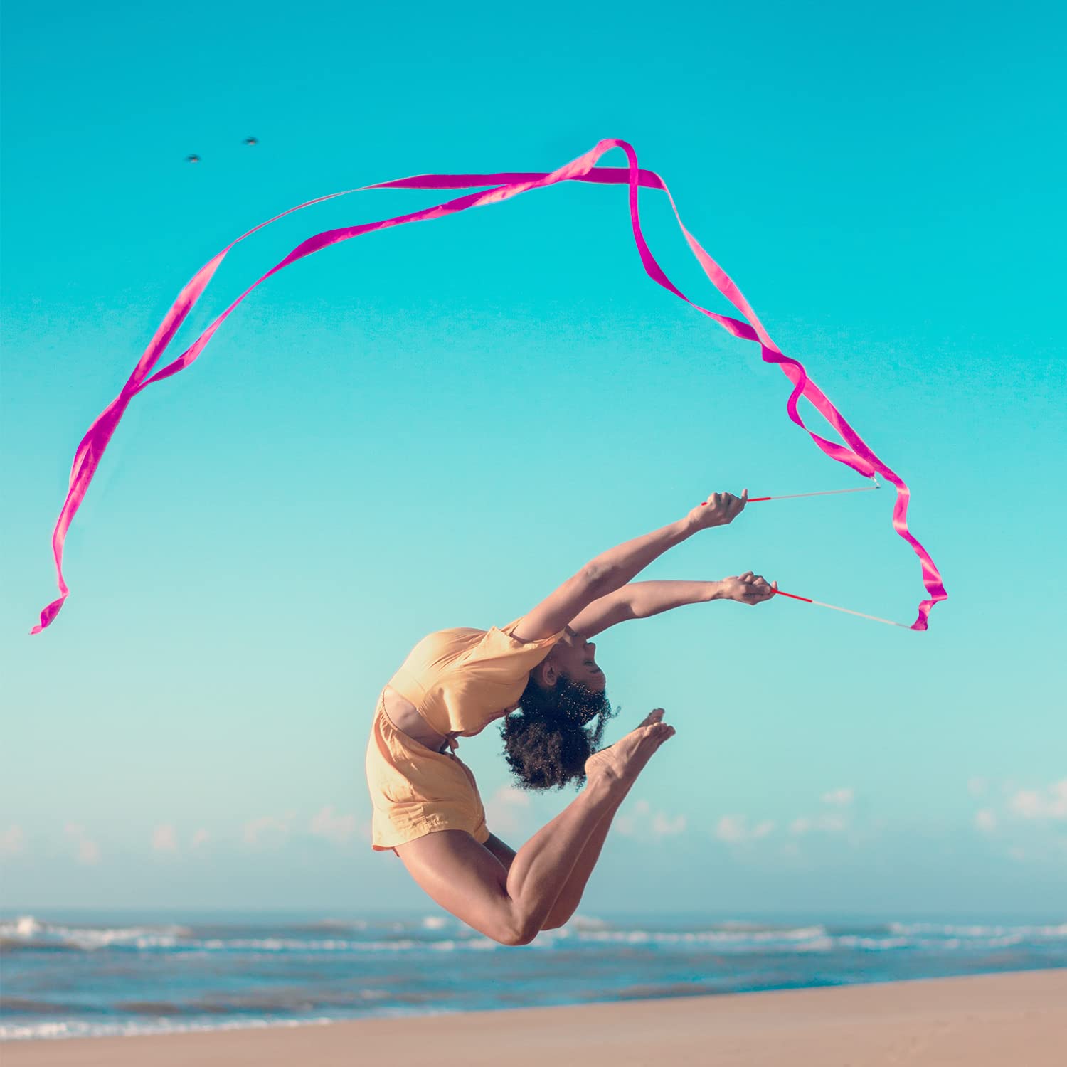 2 Nastri Da Danza Per Bambini - 2 Metri Con Bacchetta Per Ginnastica Ritmica - Foto 4