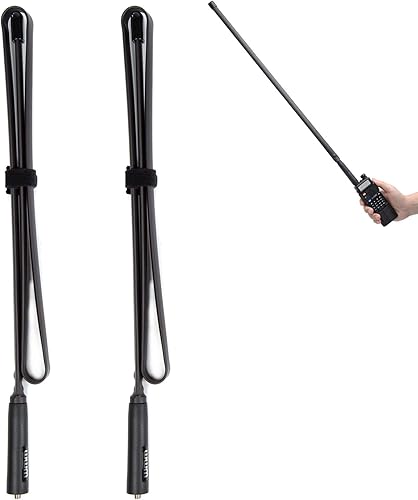 WMM - Paquete de 2 antenas Raido tácticasplegables de 29 pulgadas, Walkie Talkies de doble banda UV, VHFUHF 144430Mhz, conector de radio