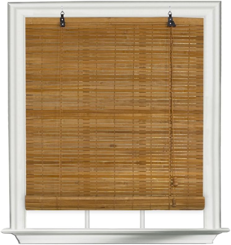 Lewis Hyman 0202830 Spice Flat Stick Bamboo Roll-Up Blind, 30-Inch Wide by 72-Inch Long