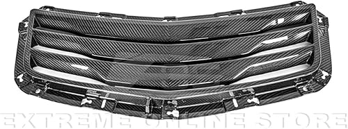 Miniatura 5 de Reemplazo para Cadillac CTS-V GM Estilo Fábrica Fibra de Carbono Cubierta de rejilla de ventilación de capó delantero VENT-250-BKCF