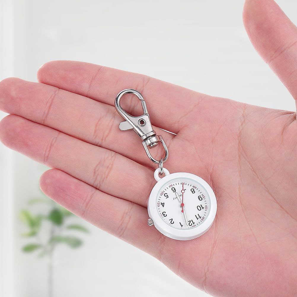 Toyvian Digital Nurse Watch Clip on, 2pcs Hanging Fob Watch with Backlight Alarm Professional Lapel Nursing Essentials for Doctors Students Work
