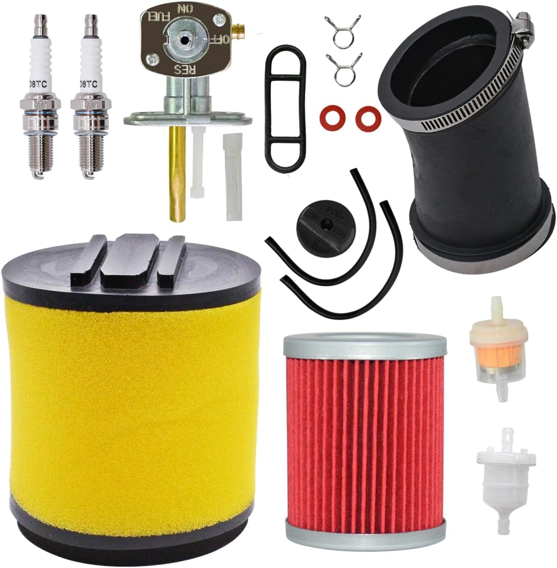 0470-421 0470-355 Air Oil Filter Tune Up Kit Fit for Arctic Cat 250 300 2x4 4x4 ATV With Fuel Shutoff Petcock Spark Plug