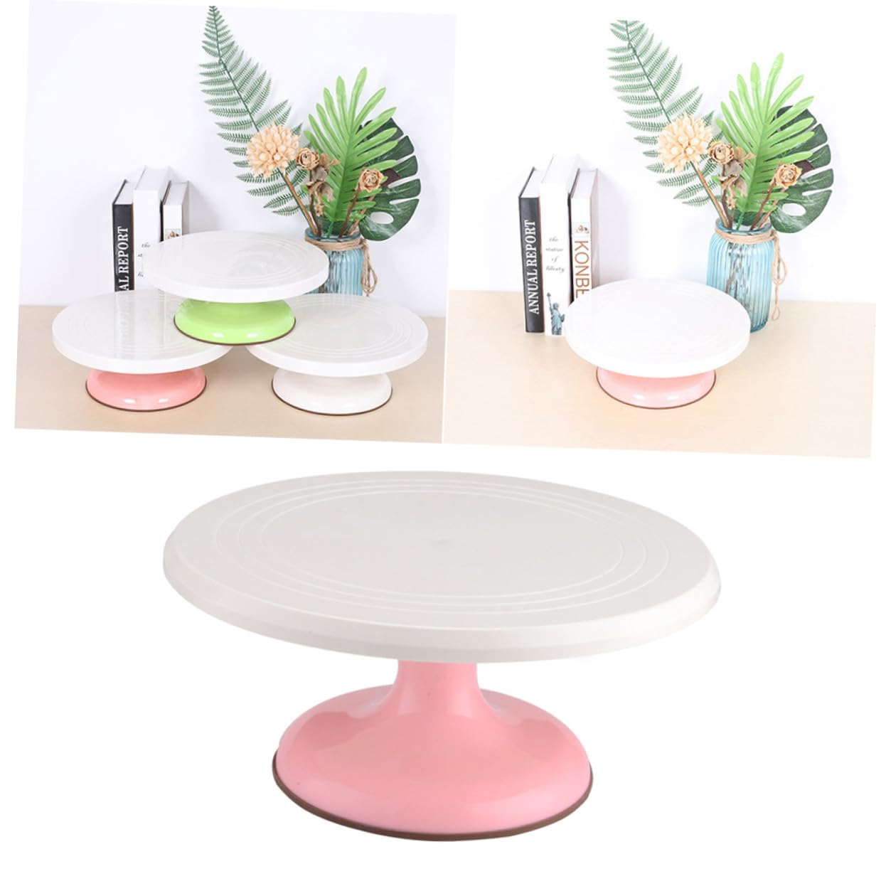 Plato Giratorio para Diseño Giratorio Manual 360° Adecuado para Rosa Decoración y Hornear Pasteles de Plástico en Restaurante Casa