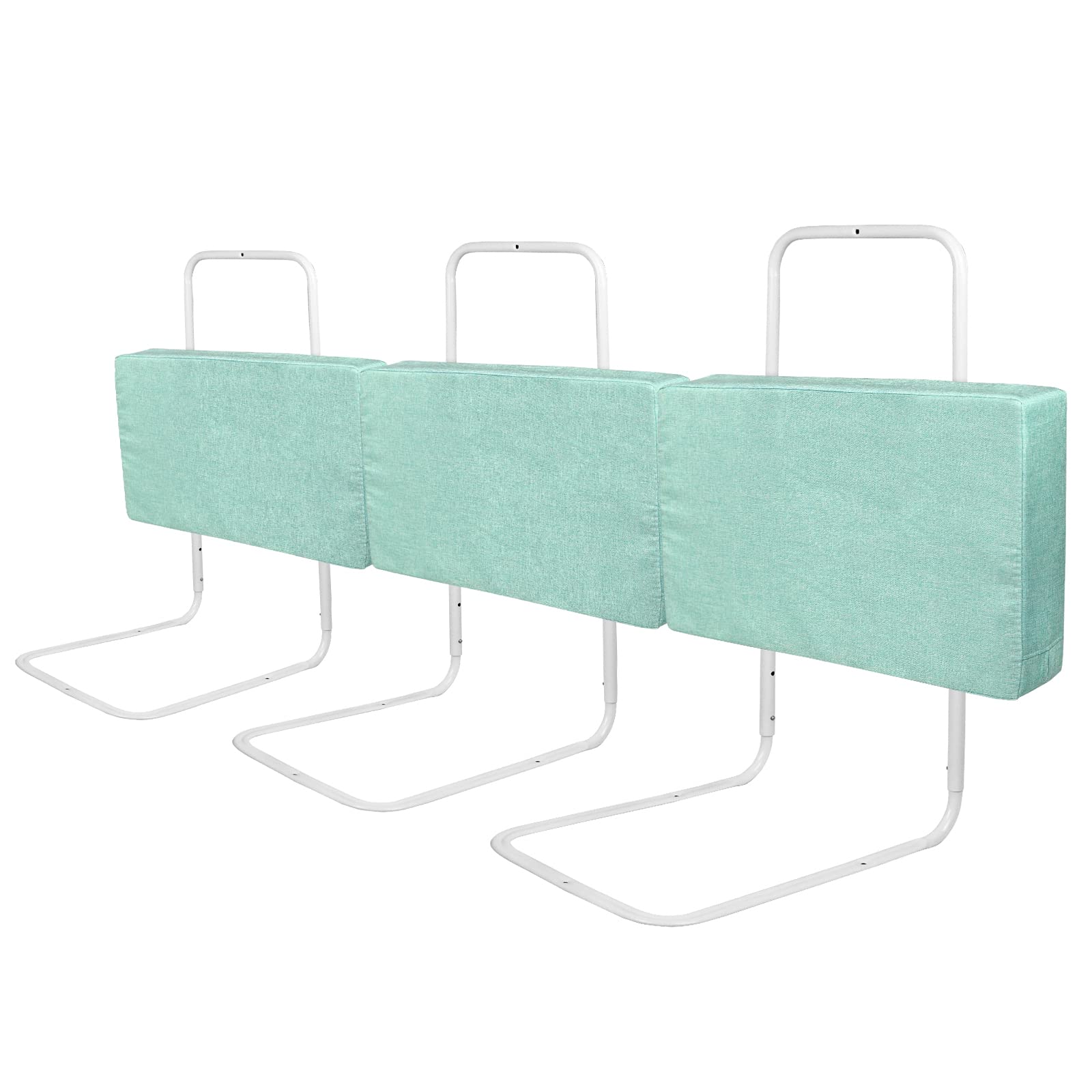 Uisebrt - 3 sponde di protezione per letto, 60 cm, protezione anticaduta, per bambini, 5 fori, regolabile in altezza, protezione di sicurezza, per neonati, bambini e ragazzi, 180 cm, colore verde
