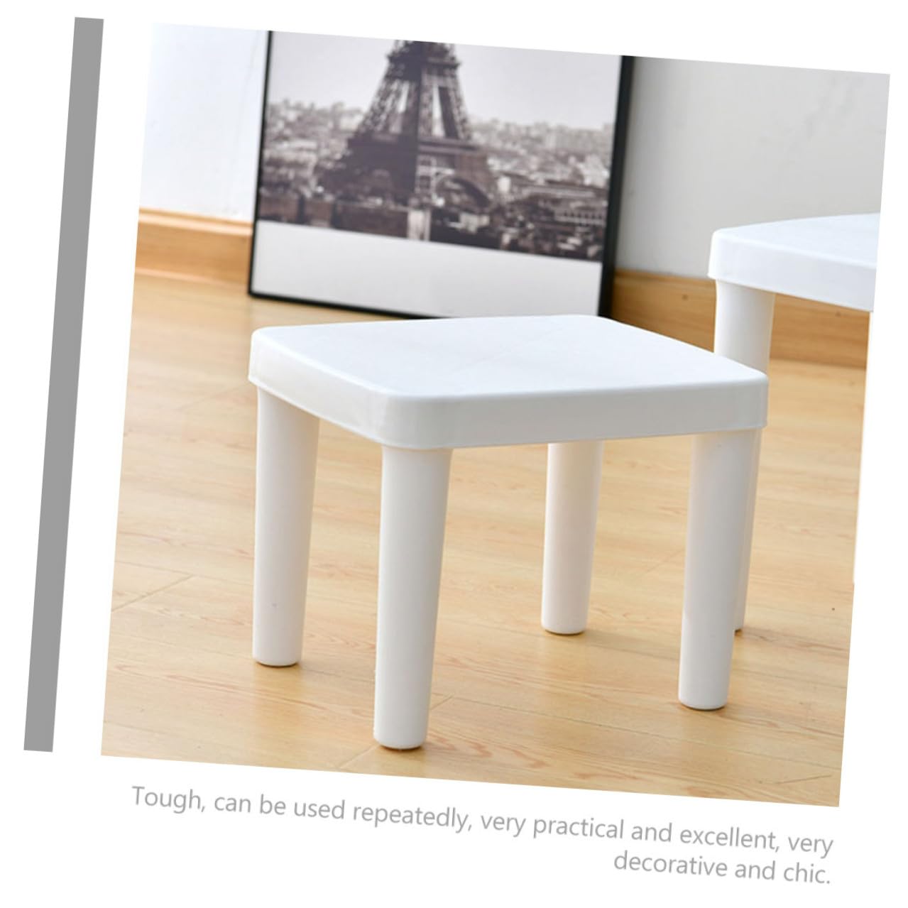 Scaletta per Bambini Antiscivolo Bianco in Plastico Leggero e Stabile a Triangolo per Bagno, Sgabello Decorativo Chic per Bambini e Neonati