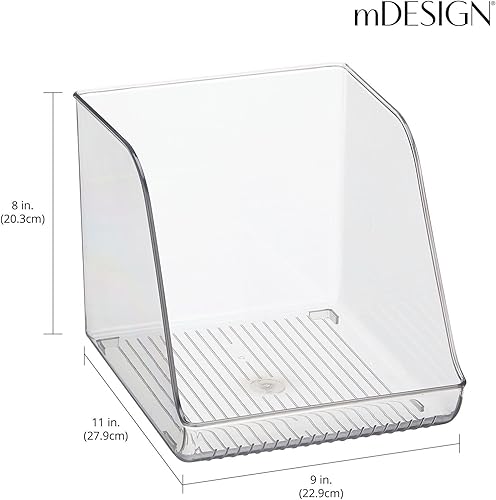 Miniatura 2 de mDesign Botella de agua de plástico alta apilable con parte delantera abierta para cocina, refrigerador, congelador, despensa, capacidad para 12