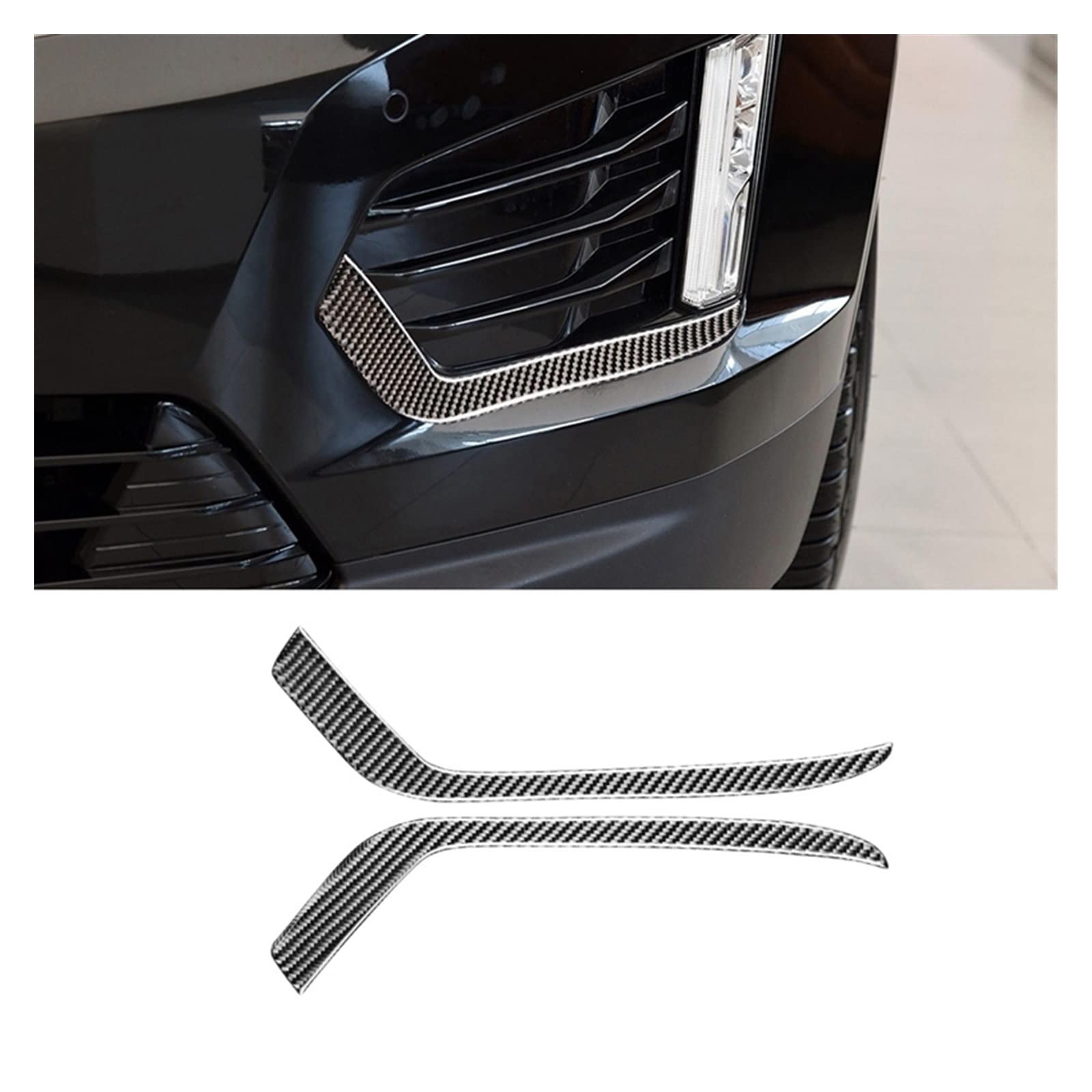 Przednie światło przeciwmgłowe samochodu z włókna węglowego pasek lampy naklejki wykończeniowe nadające się do Cadillac XT5 2016 2017 2018 2019 2020 Auto akcesoria do przycinania straż zestawy nakle