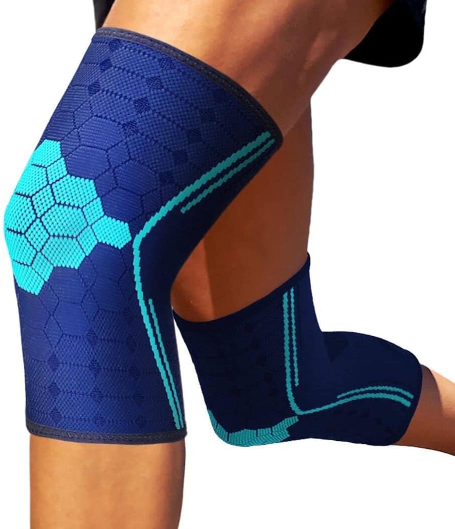 Sparthos Knee Compression Sleeves by Pair &ndash; Joint Protection and Support for Running, Sports, Knee Pain Relief &ndash; Knee Brace for Men and Women &ndash; Innovative Breathable Elastic Blend &ndash; Anti Slip