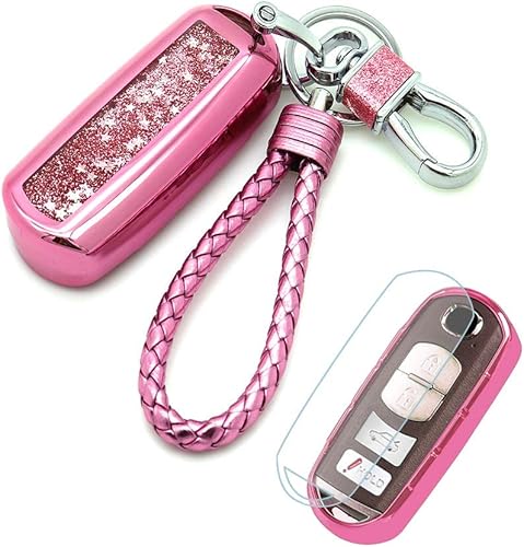 Senauto Quicksand - Funda para llavero para Mazda 2, 3, 5, 6, 8, CX-3, CX-4, CX-5, CX-7, CX-9, Atenza Axela MX5, color rosa