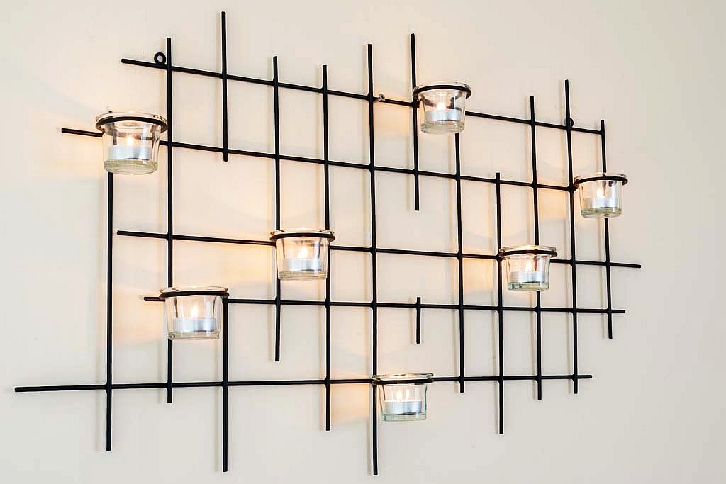 DanDiBo Porta luci da Tee a Parete 7XXL Porta Candele a Parete 83cm Porta luci da Tee Porta Candele e Supporto