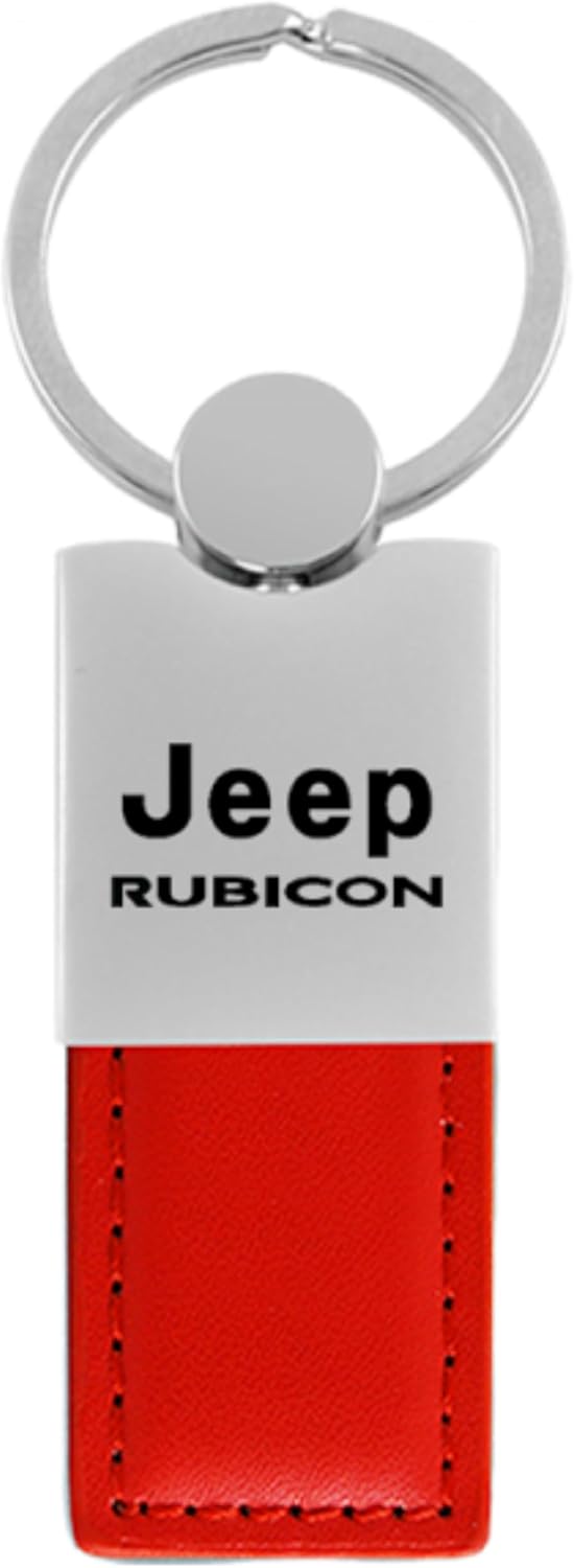 Au-TOMOTIVE GOLD Duo Rectangular Leather Key Chain for Jeep Rubicon