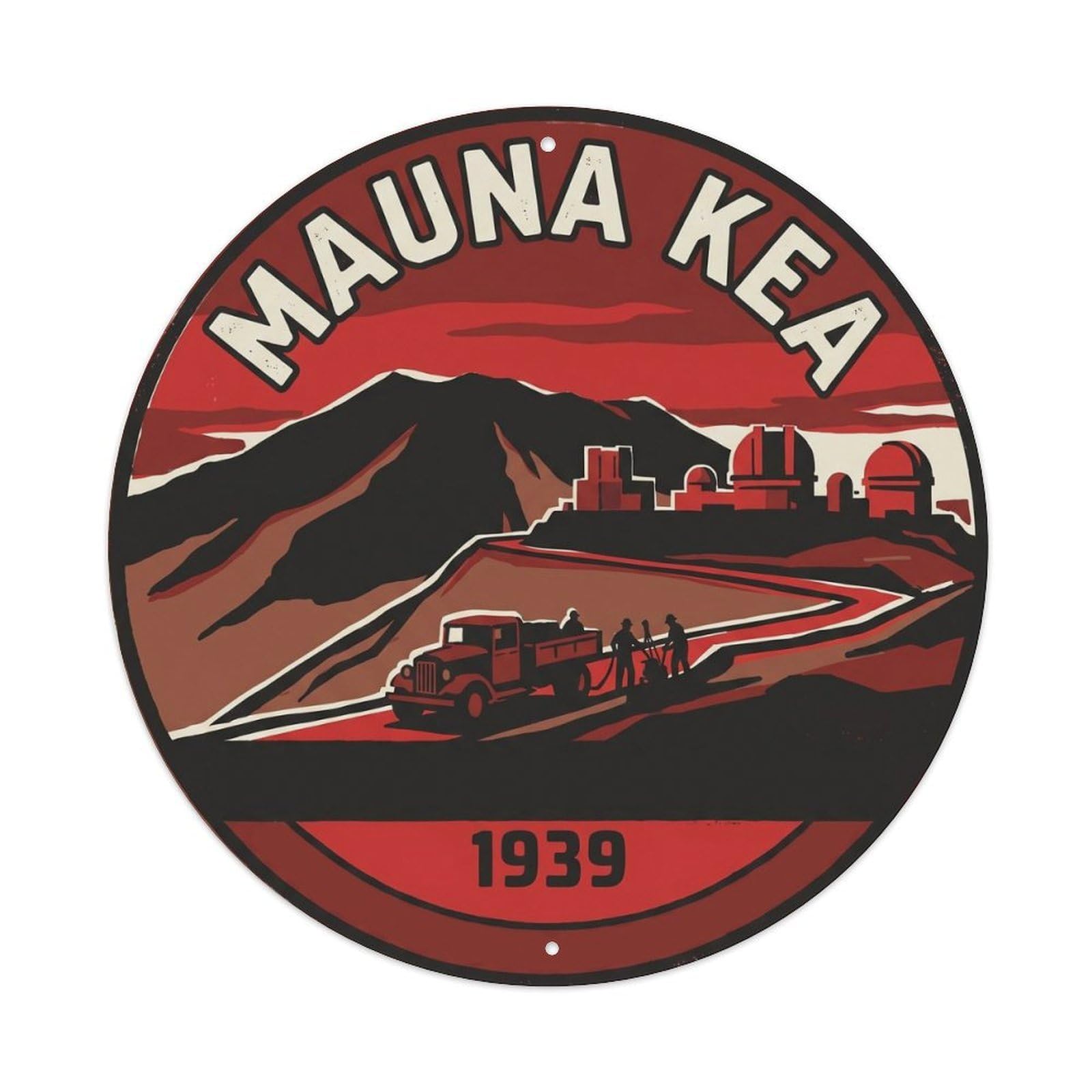 Okahys 8X8inch Classic Style Mauna Kea Hawaii Lava Landscape Pacific Geology Metal Tin Sign