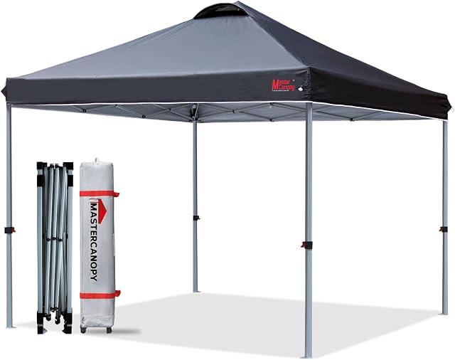 MasterCanopy Durable Ez Pop-up Gazebo Tent with Roller Bag(3x3M,Black)