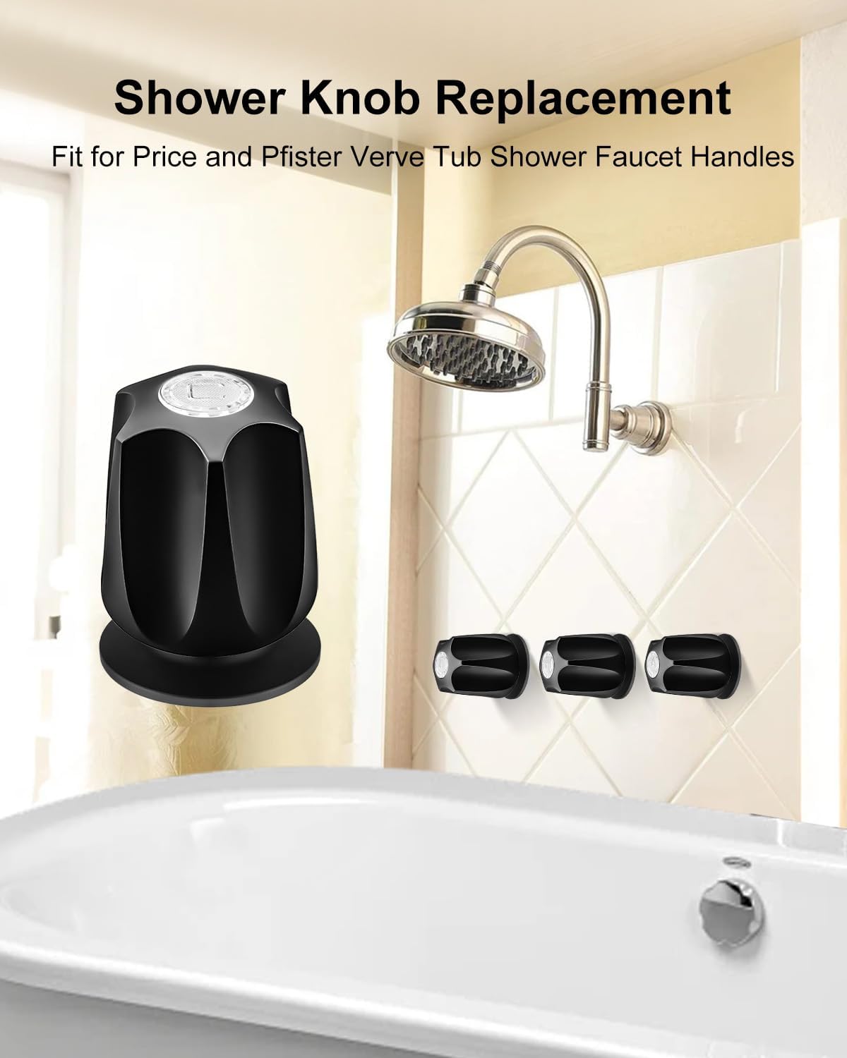WUMZIJ 3PCS Shower Knobs Compatible with Price Pfister Verve and Bathtub Handle