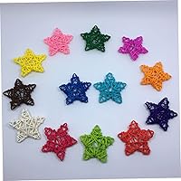 Vista 9 de Vaguelly Juego de adornos de estrellas de ratán de 2.4 in, bolas de mimbre con estrellas