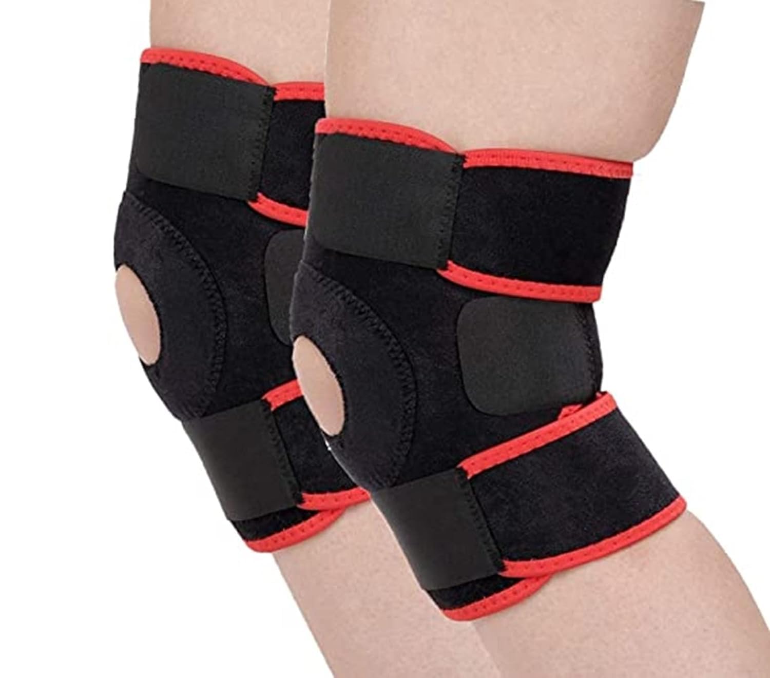 FACTO POWER Adjustable Knee Cap Support Brace for Sports | Gym | Running | and Protection for Men and Women(Pair) (Free Size) (No. of Support : 2) (Material : Neoprene)