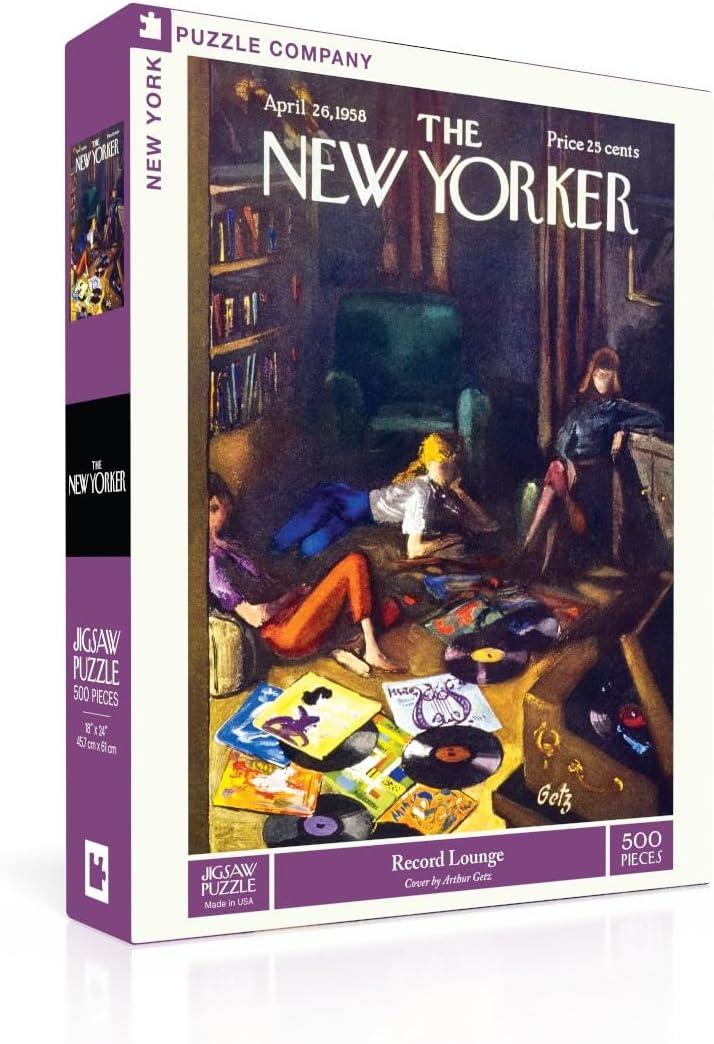 New York Puzzle Company - New Yorker Record Lounge - 500 Piece Jigsaw Puzzle for Adults by Arthur Getz