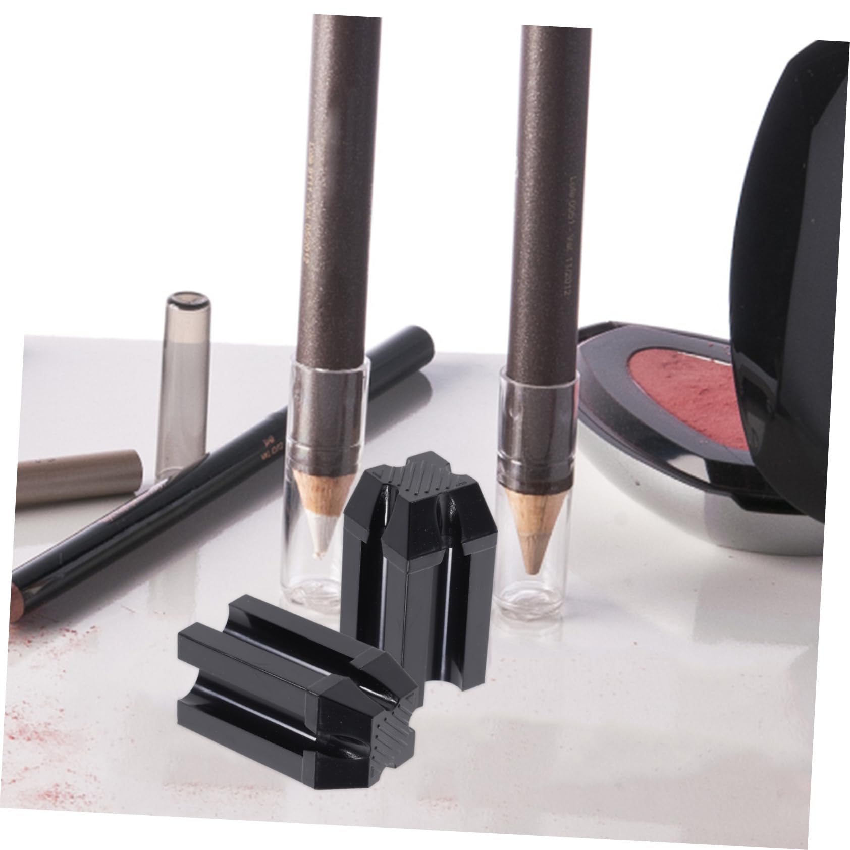 MAGICLULU 5 Set Temperamatite Per Sopracciglia Strumento Per Il Trucco Temperamatite Doppio Per Eyeliner Rossetto Coperchio Staccabile Nero 3 Pezzi * 5