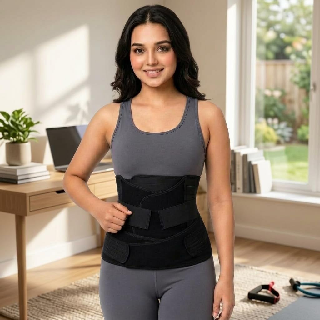 OFFICEPY 3-in-1 Post Pregnancy Abdominal Belt for Women – C-Section Belly Wrap & Postpartum Recovery Support Belt – Adjustable Maternity Belt for Waist, Pelvis & Tummy Support After Delivery (Free Size, Black)-picture-24