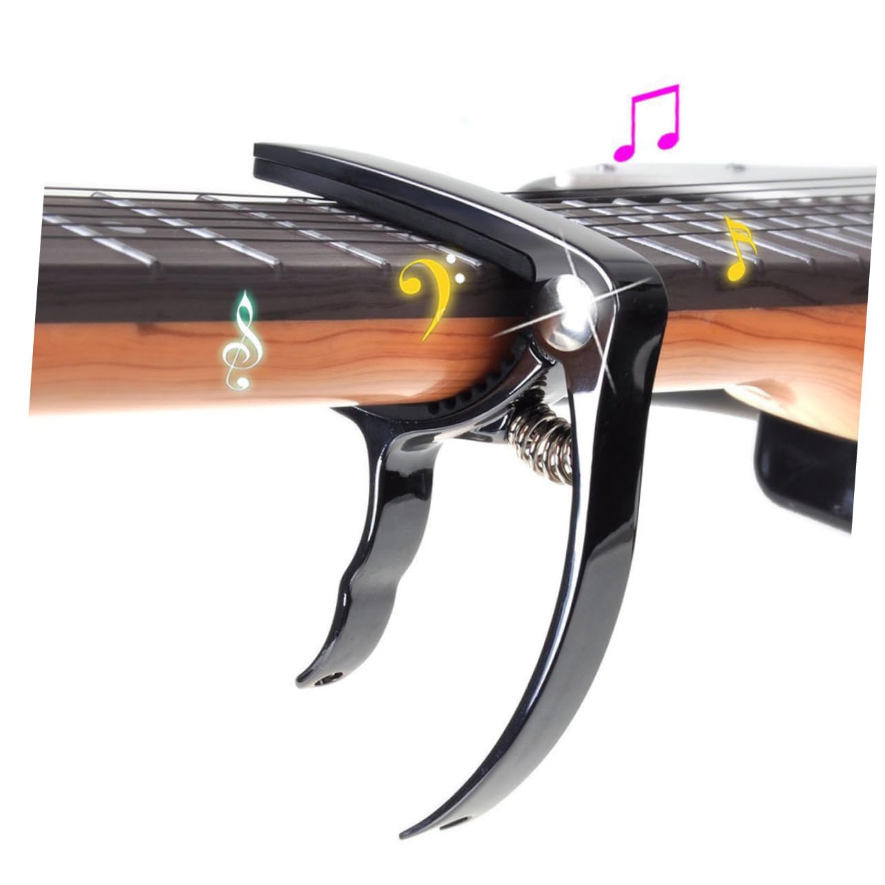 TOYANDONA 3piezas Capo De Guitarra Metálico Ligero y Fácil De Usar Para Guitarra Acústica Eléctrica y Ukelele Negro