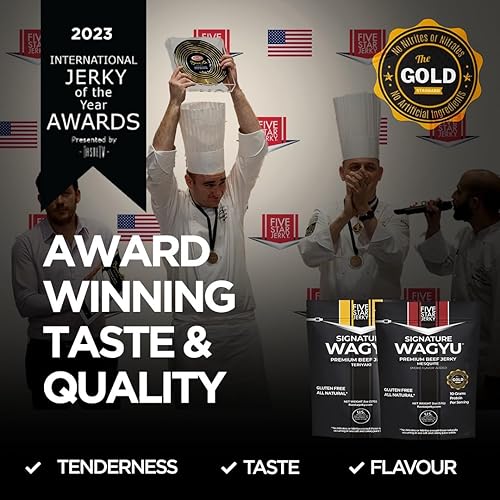 Miniatura 2 de Five Star Wagyu Variedad de carne seca de res, suave y tierna para derretir la boca, galardonada carne seca de res premium, sin ingredientes