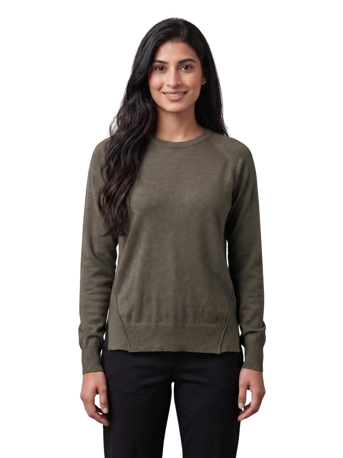 smazz Women’s High Low Hem Pullover Sweater | Full Sleeve Solid Knit Top | Soft & Stretchable Casual Winter Wear for Women | Regular Fit Sweatshirt Style Pullover-picture-30