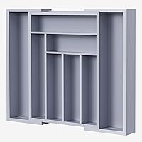 Vista 12 de Pipishell - Organizador de Cajones Extensible de Bambú para Soporte de Utensilios, Bandeja de Cubiertos Ajustable, Organizador de Divisores