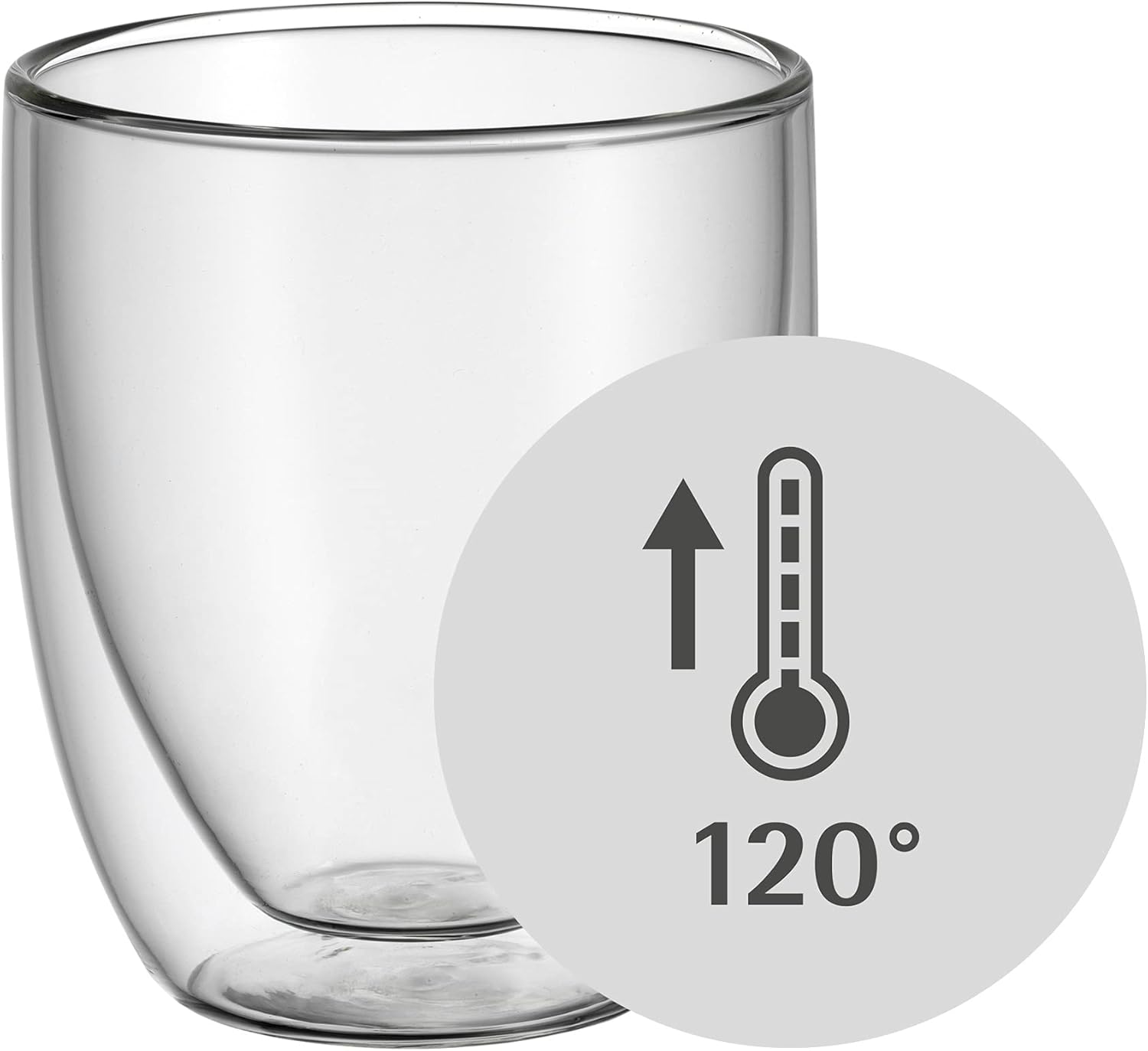 WMF Kult Cappuccino Glasses, Set of 6, Double-Walled Glasses, 250 ml, Floating Effect, Thermal Glasses, Heat-Resistant Tea Glass, Coffee Glass, Pack of 6 (1 Pack)