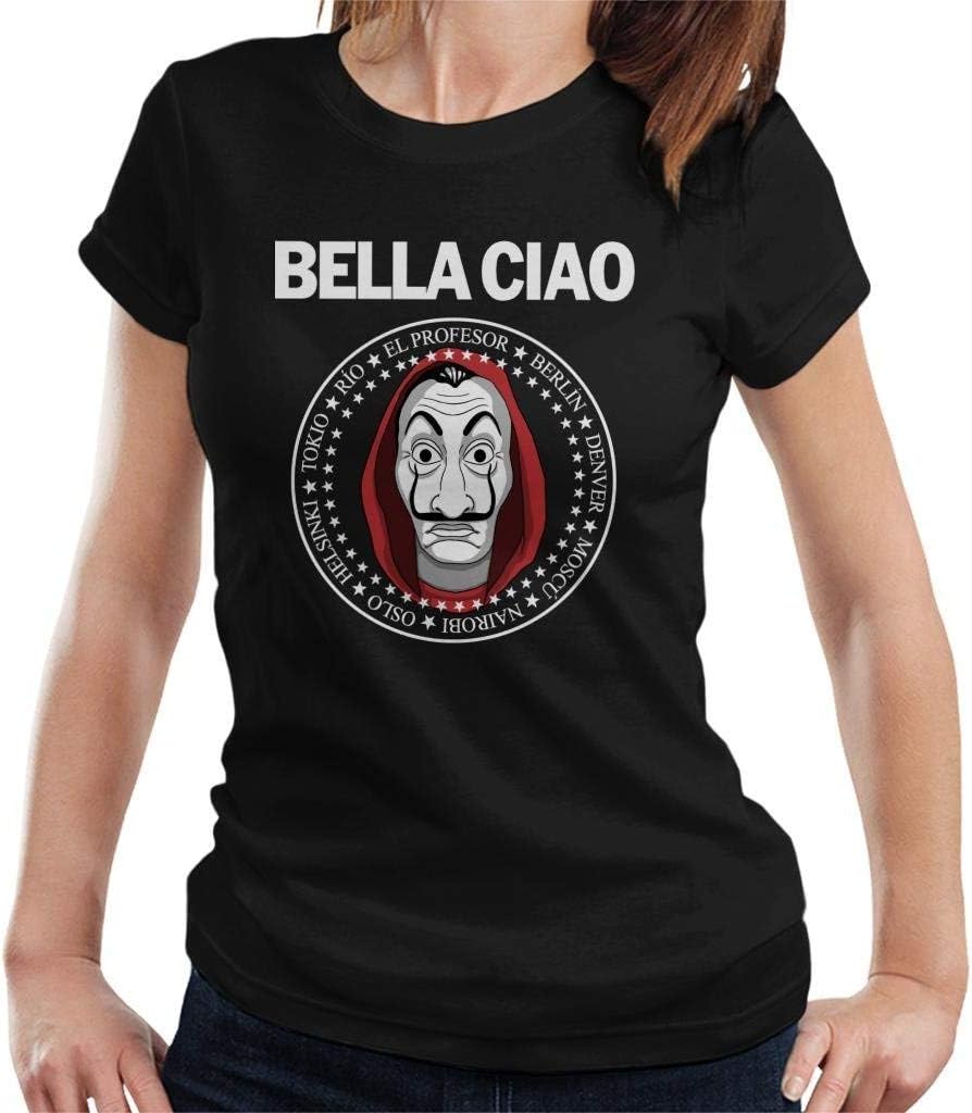 Women's Casa De Papel Money Heist Bella Ciao Funny T-Shirt,R2,M