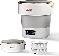 Vista 1 de Lavadora plegable portátil, mini lavadora para limpieza profunda, ideal para ropa interior de bebé, compacta para apartamento, dormitorio, hotel, 20