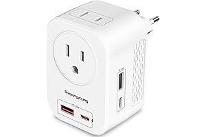 220V to 110V Voltage Converter US to Europe Plug Adapter