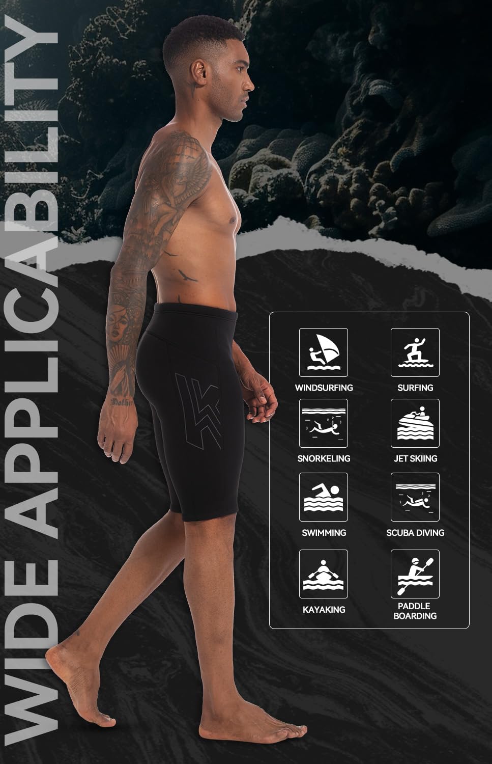 XUKER Wetsuit Shorts Men Women 3mm, Neoprene Shorts Wet Suits for Water Sports Pool Swimming Snorkeling Floating Canoeing Aerobics - Image 4